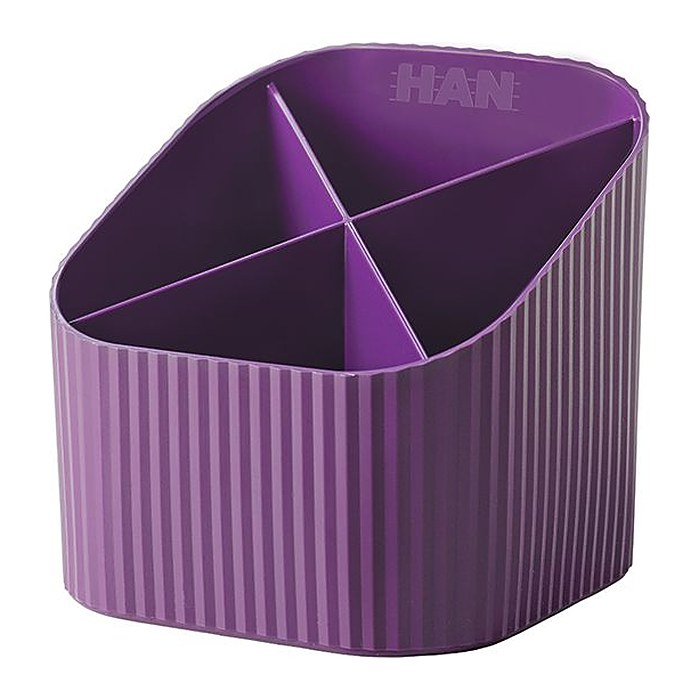 HAN Stiftehalter X-LOOP lila Polypropylen 4 Fächer 11,1 x 12,1 x 10,6 cm