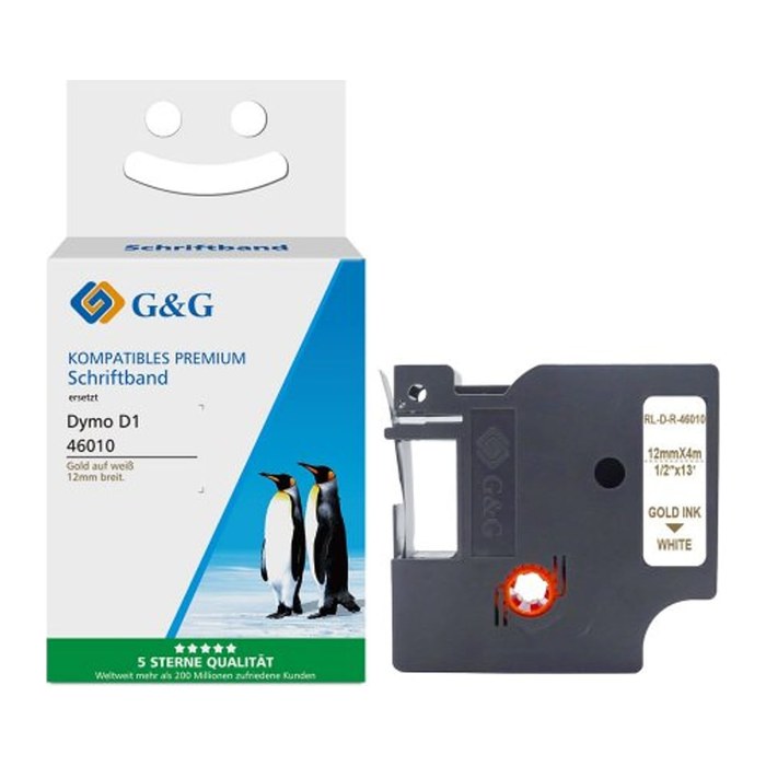 G&G Schriftband kompatibel mit Dymo D1/ S0720780/ 43613