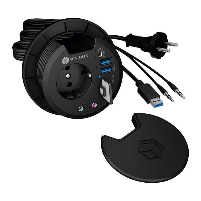 ICY BOX Tisch Hub USB 3.0 2x USB-A Multiport IB-HUB1430-CR