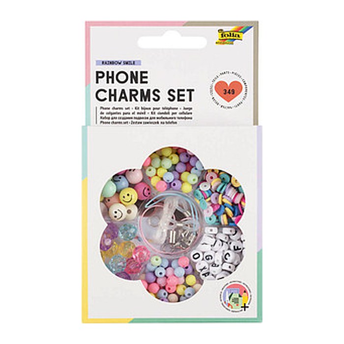 folia Perlen-Set Phone Charms Set mehrfarbig