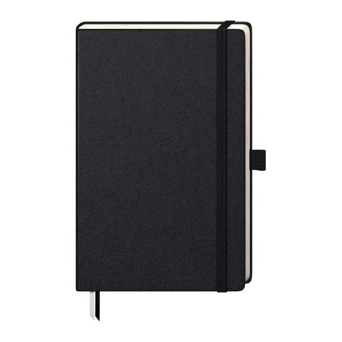BRUNNEN Notizbuch KOMPAGNON ca. DIN A5 punktkariert, schwarz Hardcover 192, davon 16 zum Heraustrennen Seiten, 1 St.