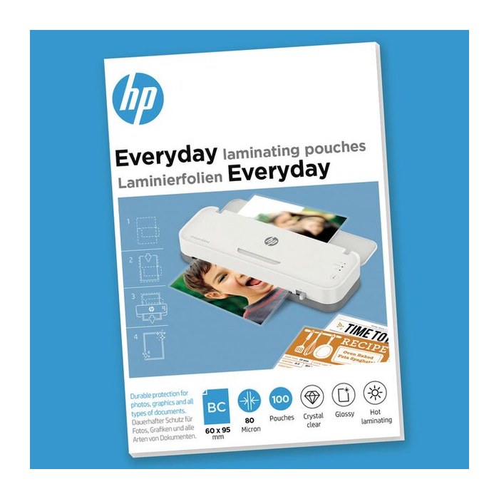 HP Laminierfolien Everyday glänzend für Visitenkartenformat 80 micron, 100 St.