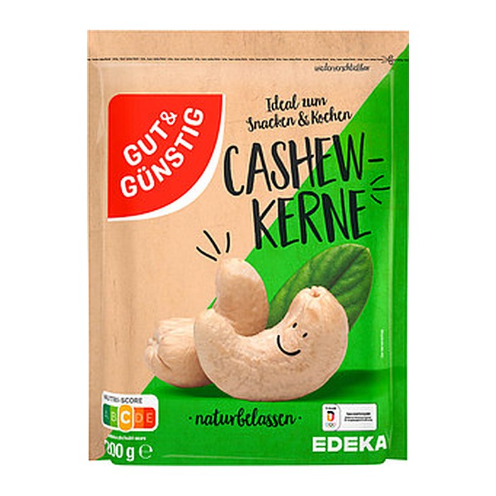 GUT&GÜNSTIG Cashewkerne naturbelassen  200,0 g, 1 St.