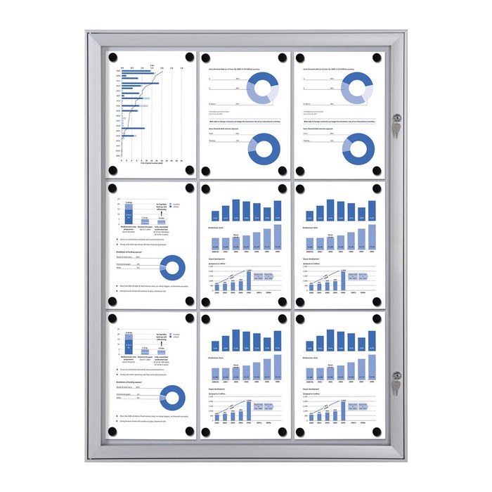 Showdown® Displays Schaukasten S alu 9x DIN A4 74,1 x 2,3 x 100,4 cm, 1 St.