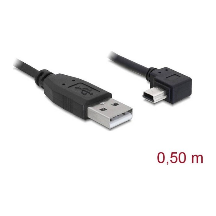 DeLOCK USB 2.0 A/Mini USB 2.0 B Kabel 0,5 m schwarz, 1 St.