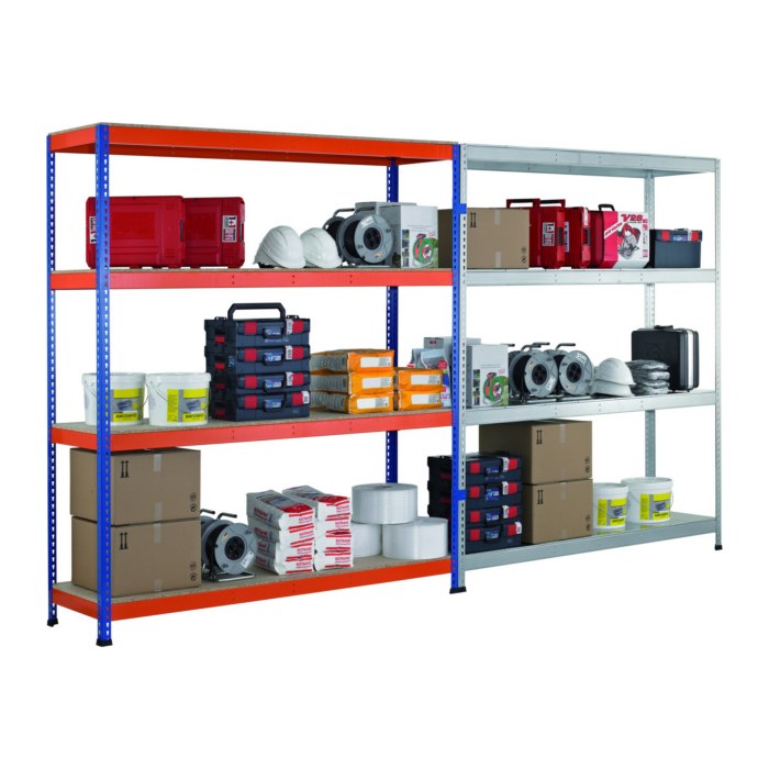 SCHULTE Schwerlast-Weitspannregal Z1 18273-N blau/orange 214,6 x 92,6 x 198,1 cm