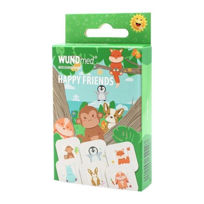 WUNDmed® Pflaster Happy Friends 02-117 bunt 3,8 x 3,8 cm, 10 St.