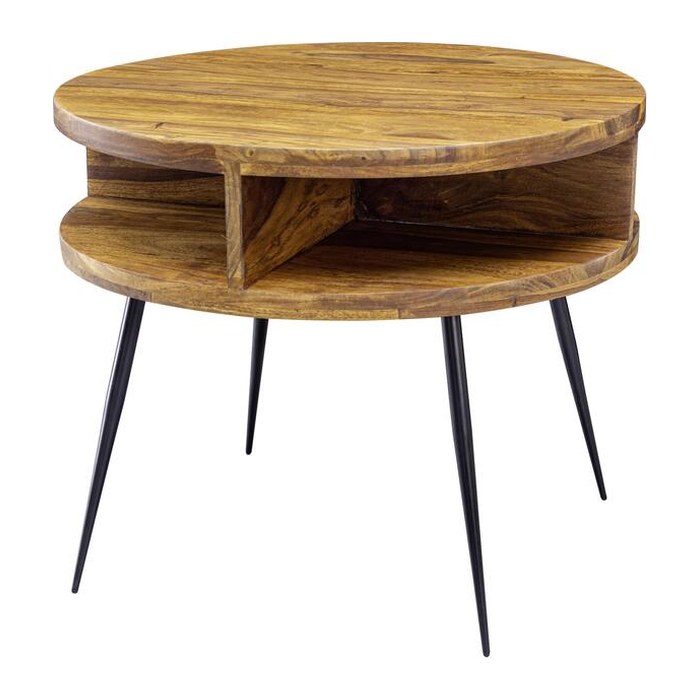 WOHNLING Couchtisch rund Massivholz sheesham 60,0 x 60,0 x 45,0 cm, 1 St.