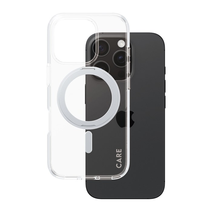 CARE by PanzerGlass® KICKSTAND Handy-Cover für Apple iPhone 16 Pro silber