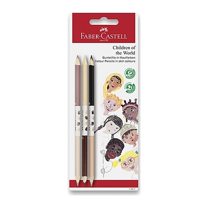 FABER-CASTELL Children of the World Buntstifte farbsortiert, 3 St.