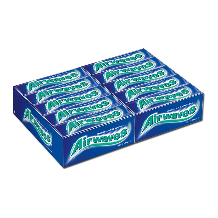 Airwaves MENTHOL & EUKALYPTUS Kaugummis 30x 10 Dragees, 30 St.