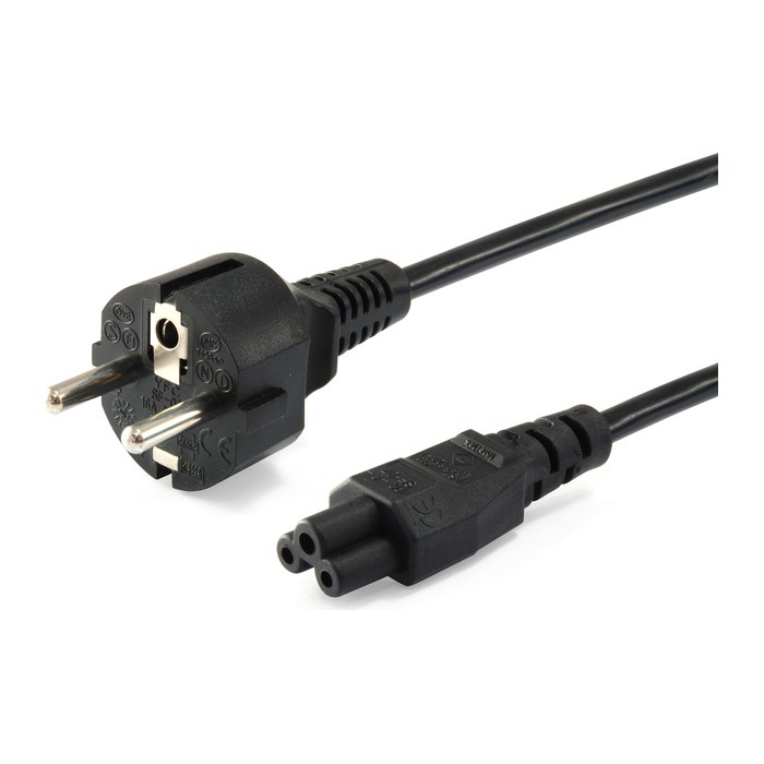 Equip Stromkabel CEE 7/7 ->C5 St/Bu schwarz 1.80m PVC Polybeutel