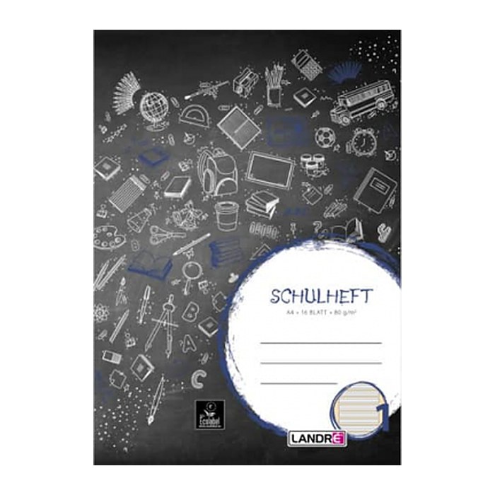LANDRE Schulheft A4 16 Blatt 80 g/qm Lineatur 1