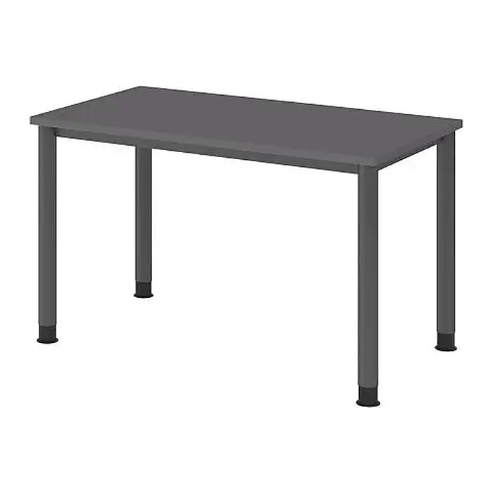 HAMMERBACHER HS612 Schreibtisch grafit rechteckig, 4-Fuß-Gestell grau 120,0 x 67,2 cm