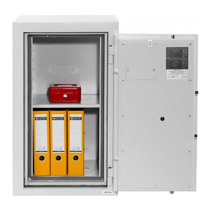 ISS Tresor Karlsruhe III Sicherheitsstufe 1 nach EN 1143-1 mit Feuerschutz lichtgrau 49,5 x 47,2 x 82,5 cm