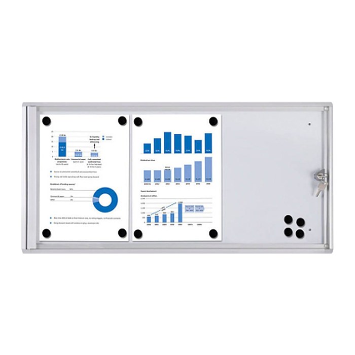 Showdown® Displays Schaukasten Economy XS silber 3x DIN A4 71,1 x 2,6 x 35,0 cm, 1 St.