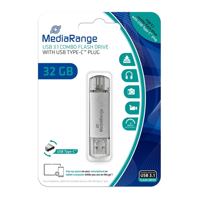 MediaRange USB-Stick silber 32 GB, 1 St.
