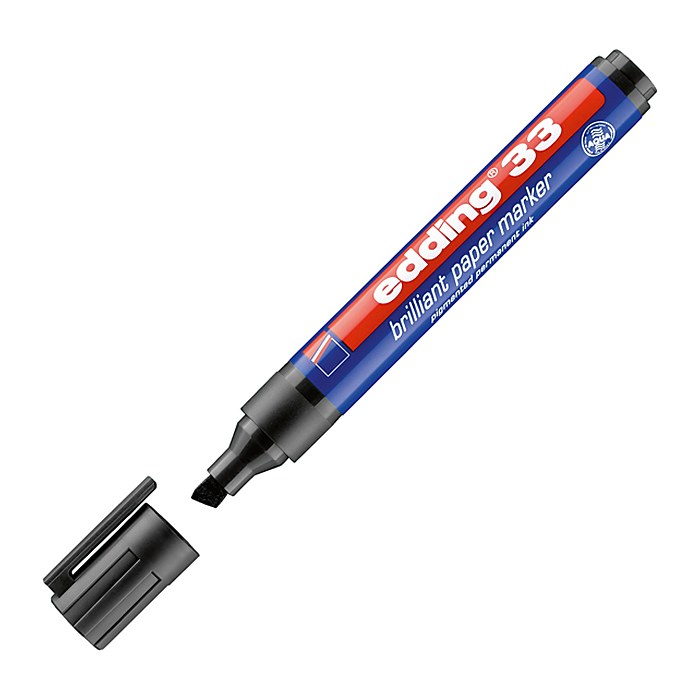 edding Brilliant-Paper-Marker 33 Permanentmarker schwarz 1,0 - 5,0 mm, 10 St.