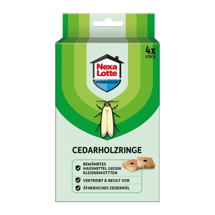 Nexa Lotte® Mottenschutz Cedarholz-Ringe braun, 4 St.