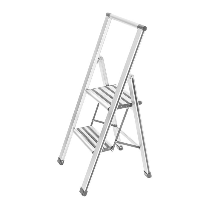 WENKO Klapptritt silber 2 Stufen, H: 94,0 cm