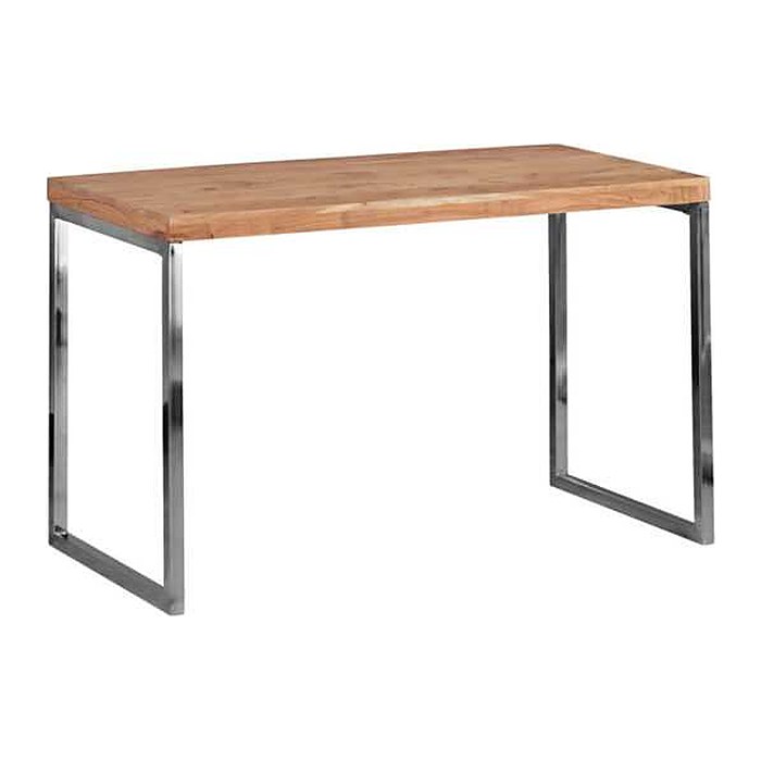 WOHNLING Schreibtisch akazie rechteckig, Kufen-Gestell chrom 120,0 x 60,0 cm