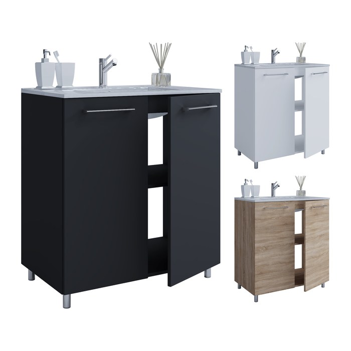 VCM my bath Badmöbel-Set 2-teilig Gilos 914862 weiß 60,0 x 46,0 x 86,0 cm