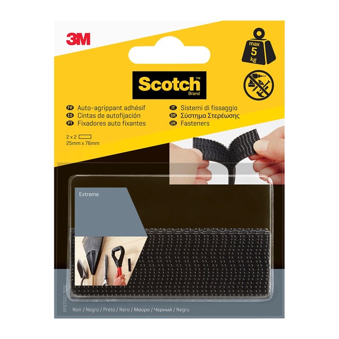 Scotch Klettstreifen Extreme Fastener schwarz, 4 St.