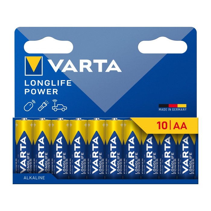 VARTA Batterien LONGLIFE Power Alkali-Mangan Mignon AA 1,5 V, 10 St.
