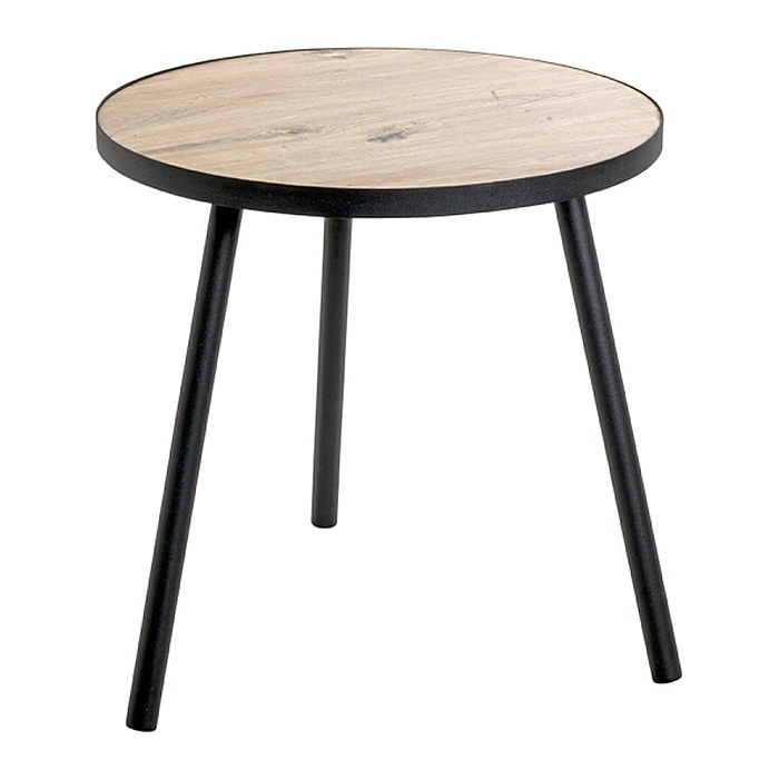 HAKU Möbel Beistelltisch rund MDF-Platte bergen-eiche 50,0 x 50,0 x 52,0 cm, 1 St.