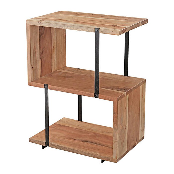 WOHNLING Beistelltisch rechteckig Massivholz akazie 45,0 x 30,0 x 60,0 cm, 1 St.