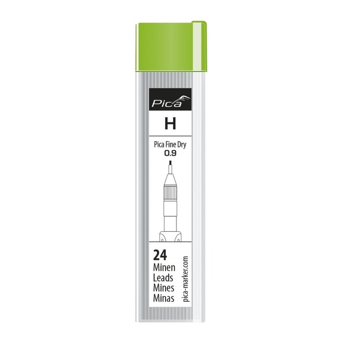 Pica Fine Dry 7050 Ersatzminen für Tieflochmarker-Bleistift grau H 0,9 mm, 24 St.