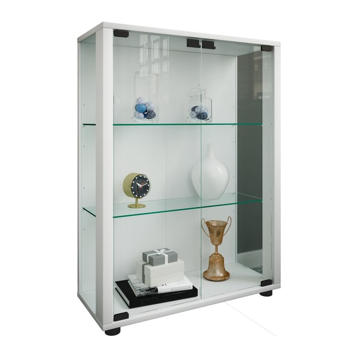 VCM my home Sintalo Vitrine weiß 2 Fachböden mit Beleuchtung