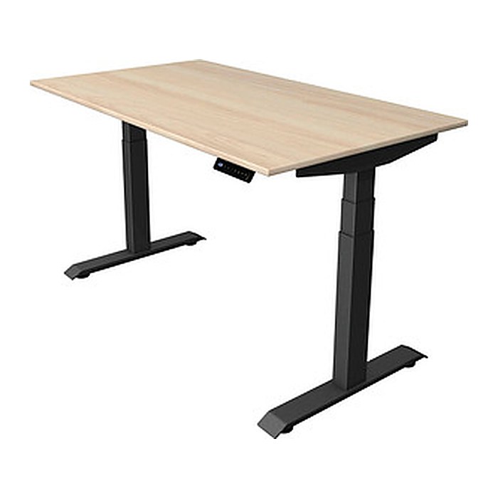 Kerkmann Move 4 elektrisch höhenverstellbarer Schreibtisch ahorn rechteckig, T-Fuß-Gestell grau 140,0 x 80,0 cm