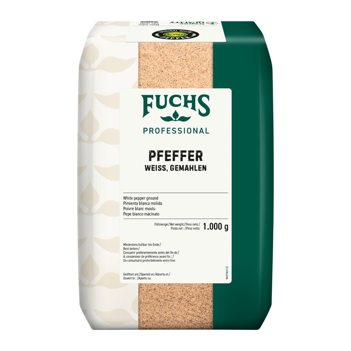 Fuchs Pfeffer weiß gemahlen Gewürz, 1,0 kg