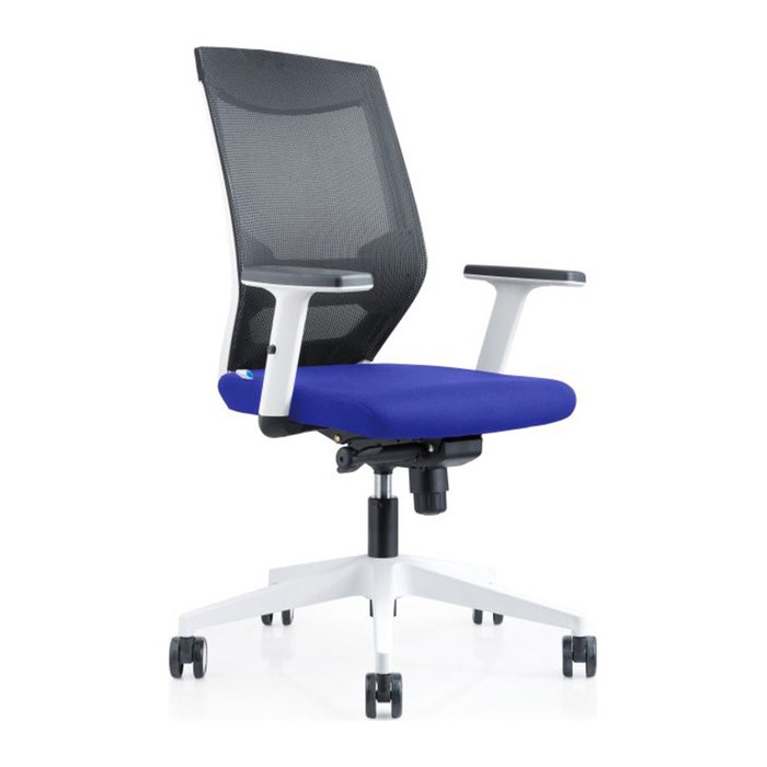 rocada Bürostuhl, 908W-3 Stoff blau, Gestell weiß