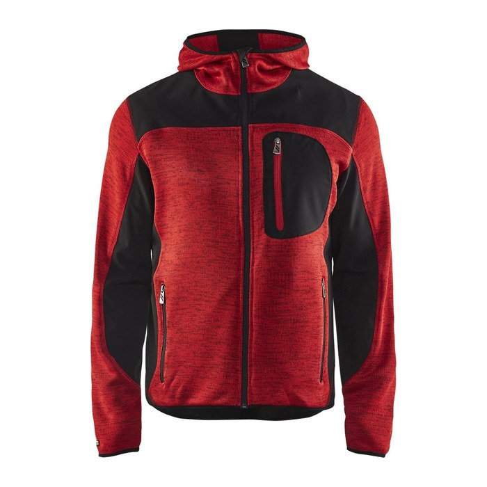 BLAKLÄDER® Herren Strickjacke 4930 rot/schwarz Größe M