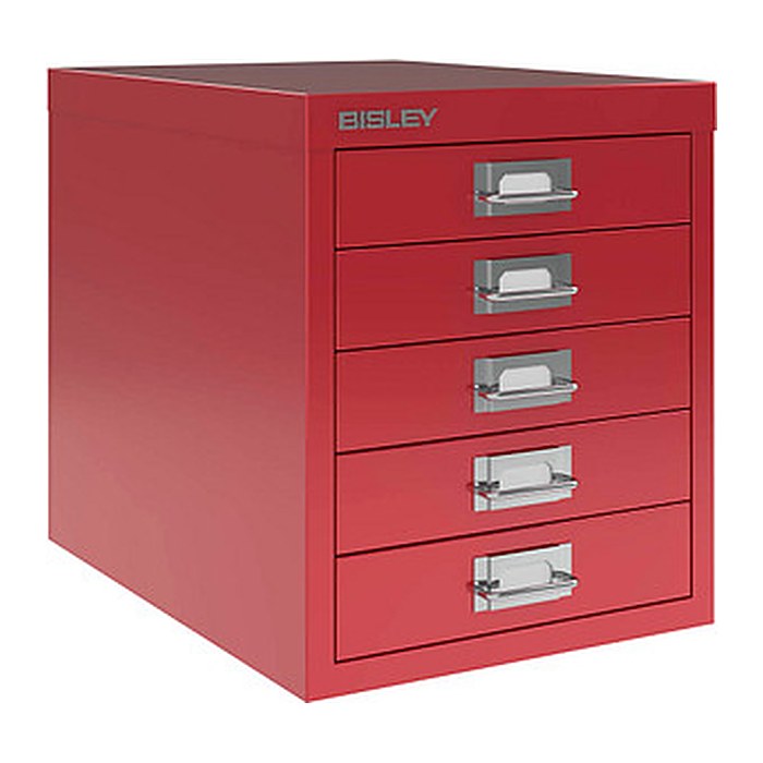 BISLEY MultiDrawer™ L125 Schubladenschrank kardinalrot 5 Schubladen 27,9 x 38,0 x 32,5 cm, 1 St.