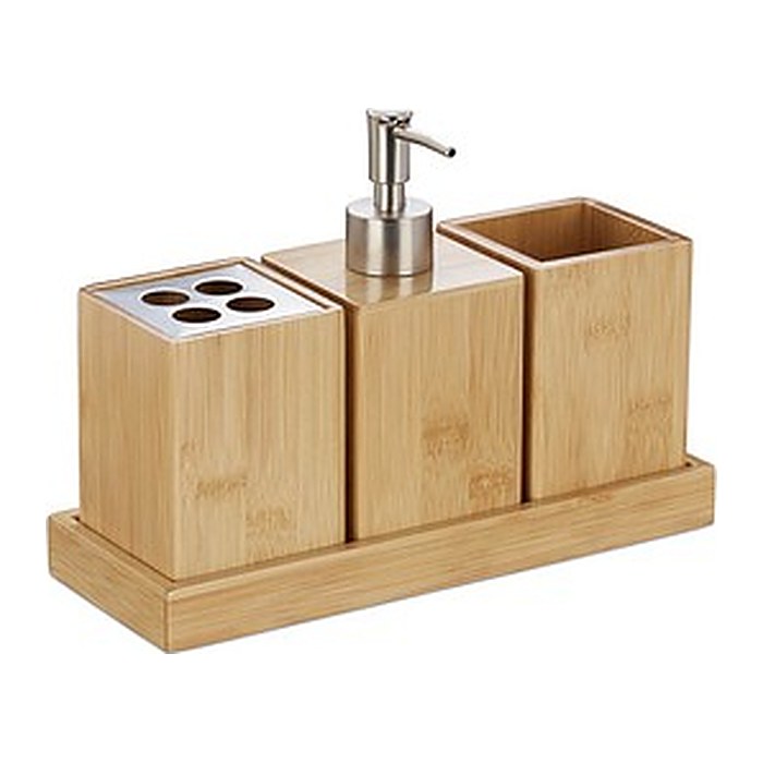 relaxdays Badaccessoires-Set braun, 1 Set