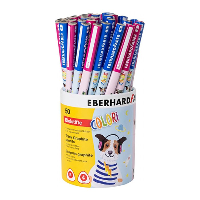 EBERHARD FABER Colori Bleistifte B blau/weiß/pink, 50 St.