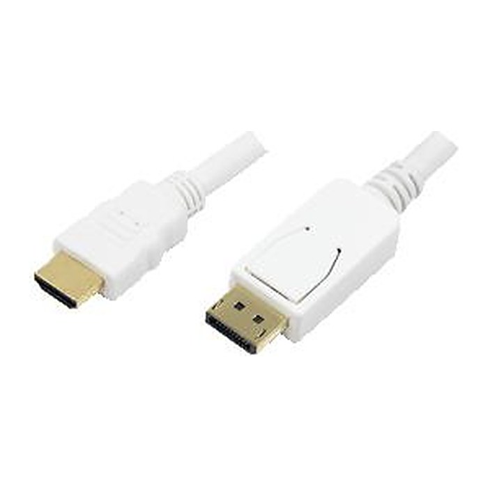 Logilink Display Port to HDMI cable, white, 2m