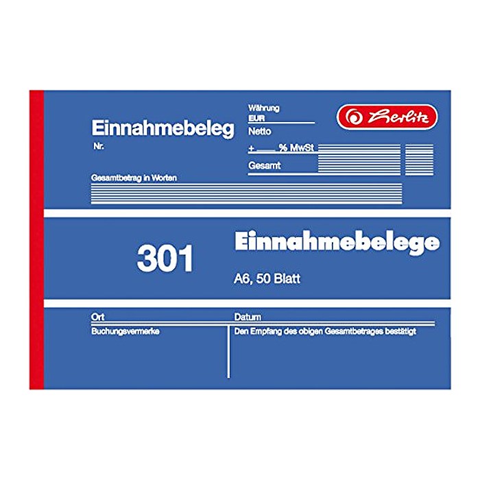 herlitz Einnahmebeleg Formularbuch, 1 St.