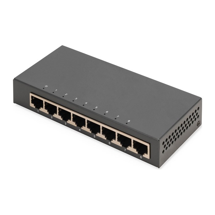 DIGITUS Switch 8-Port Gigabit Desktop, Unmanaged, Metallgeh.