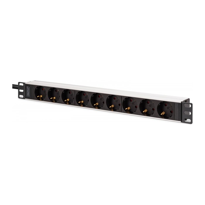 DIGITUS Steckdosenleiste 9-fach 19" Alu. 1HE 2m schwarz
