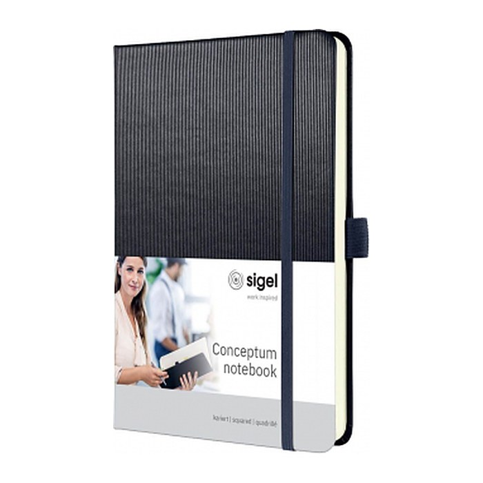 SIGEL Notizbuch Conceptum® ca. DIN A5 kariert, grey metallic Hardcover 194 Seiten, 1 St.