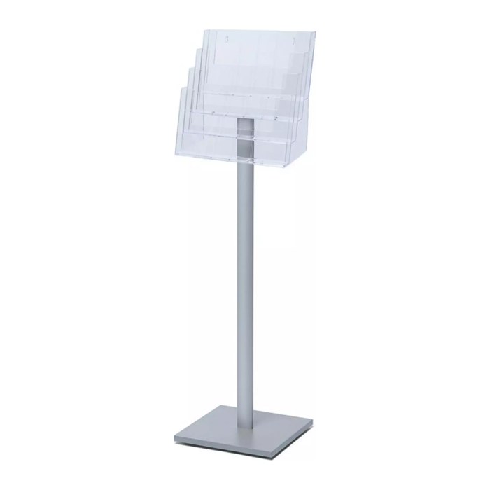 Showdown® Displays Prospektständer MB4C330 transparent DIN A4 4 Fächer 34,0 x 33,0 x 111,5 cm, 1 St.