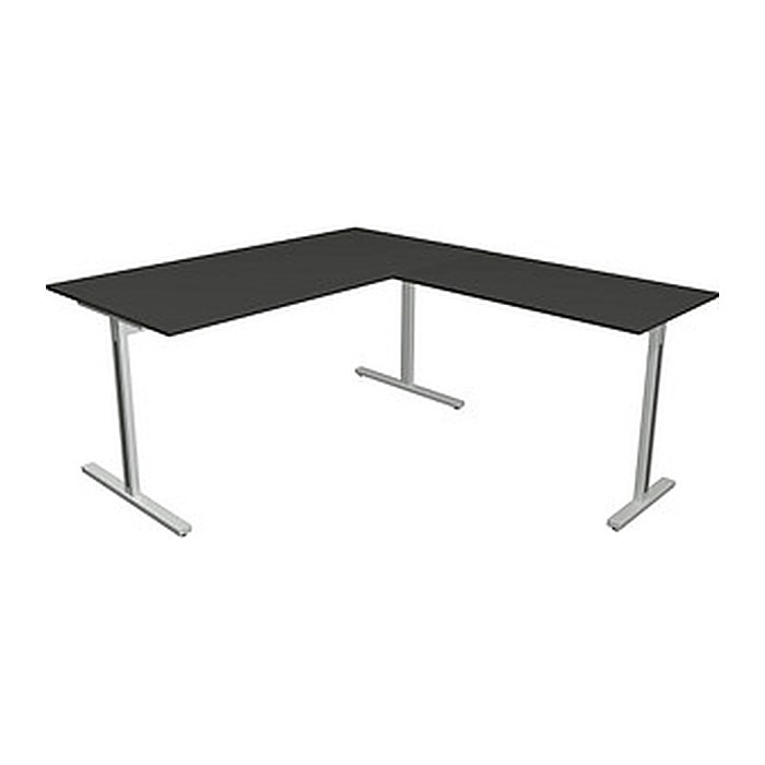 Kerkmann Form 1 Schreibtisch anthrazit rechteckig, T-Fuß-Gestell silber 160,0 x 80,0 cm