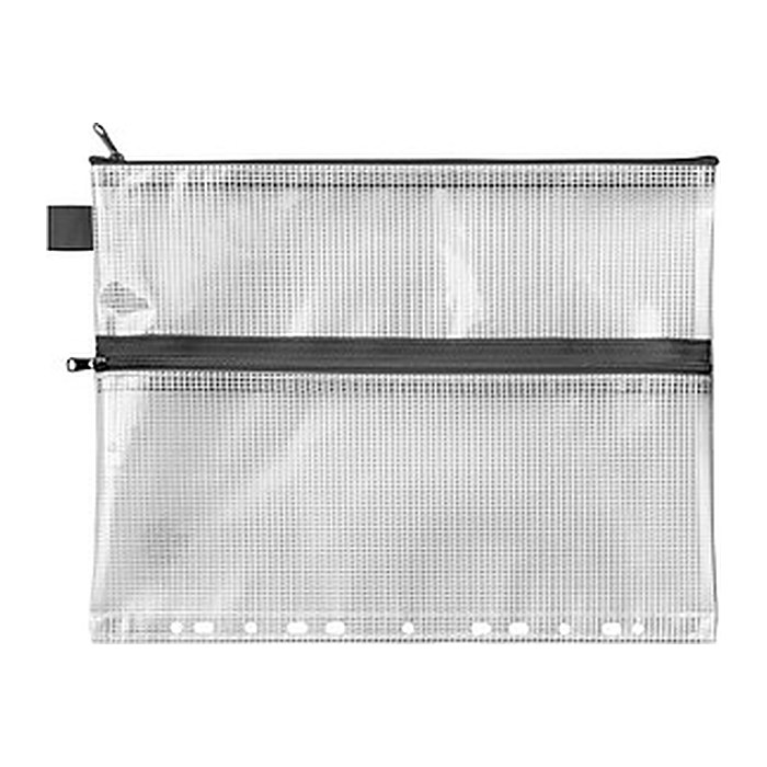 VELOFLEX Reißverschlussbeutel 25,0 x 31,9 cm transparent/schwarz 0,26 mm, 1 St.