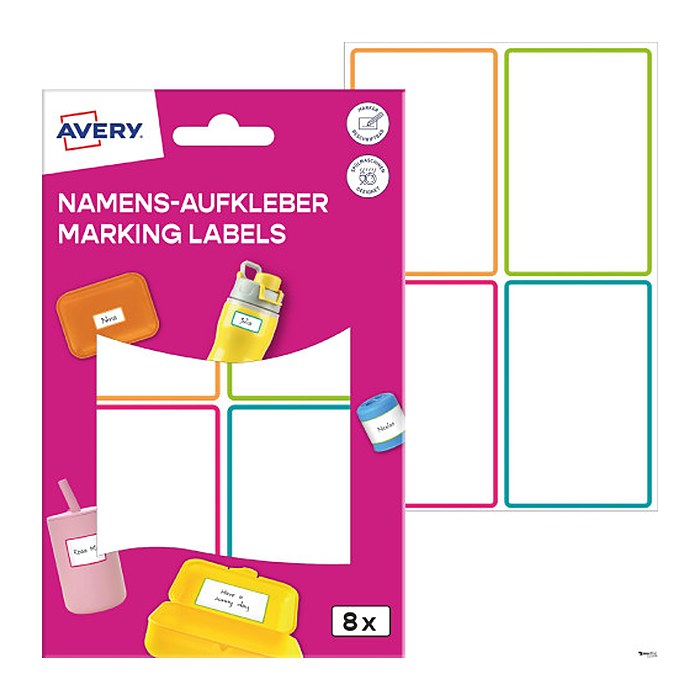 AVERY Zweckform Namensetiketten farbsortiert 48,0 x 70,0 mm, 8 St.