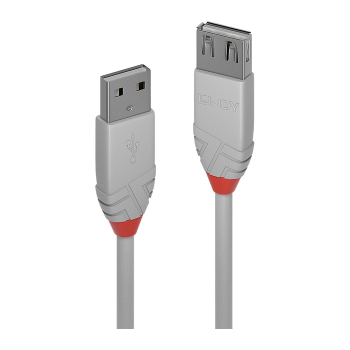 LINDY USB 2.0 Verlängerung Typ A/A Anthra Line M/F 0.5m grau