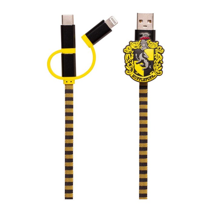 ThumbsUp! Ladekabel Hufflepuff 3in1 Lightning/Micro/USBC